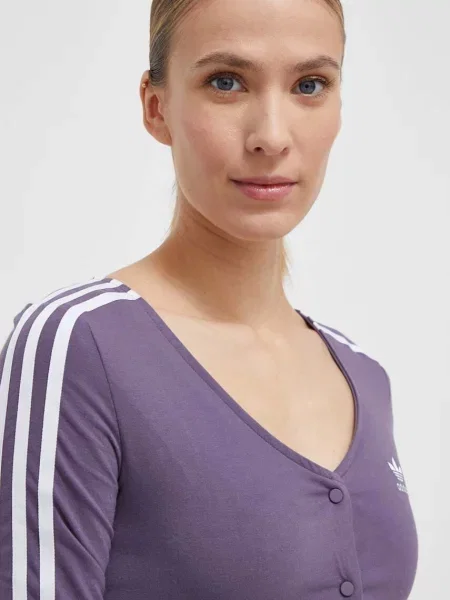 Блуза с дълги ръкави adidas Originals лилаво виолетово