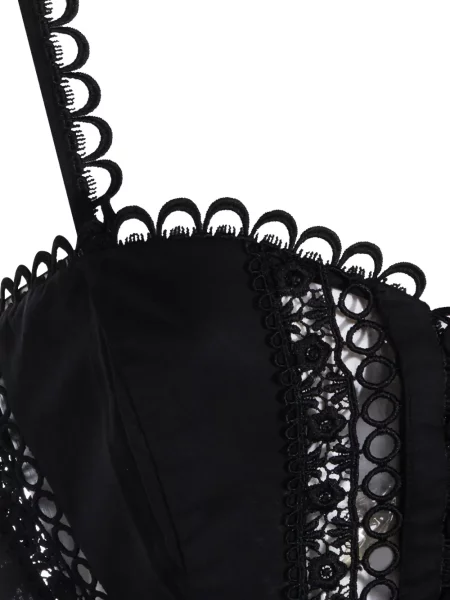 Midi haljina Charo Ruiz Ibiza s čipkom crna