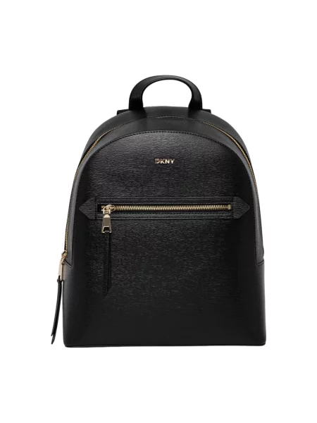 Dkny plecak skórzany mały gładki czarny