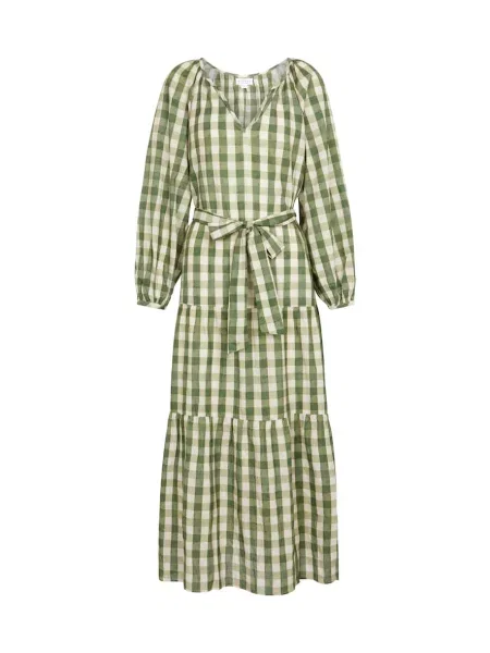 Zamatové dlhé maxi šaty Velvet s dlhými rukávmi zelená