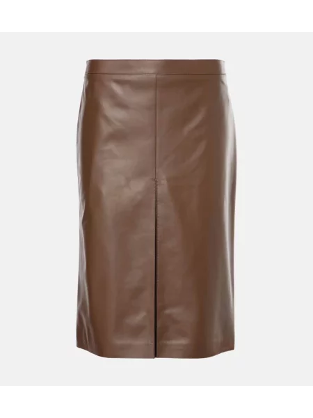 Usnjeno krilo Tod's rjava