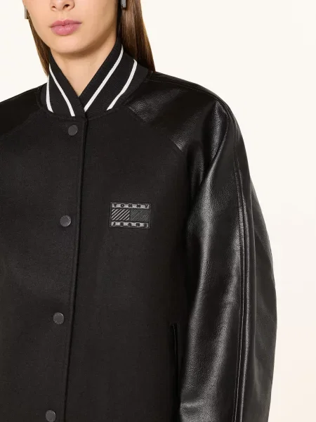 Tommy Jeans Univerzitní Bunda Z Kombinace Materiálů černá
