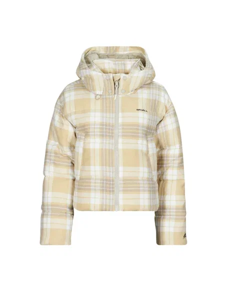 Geacă cu puf Rip Curl în carouri bej