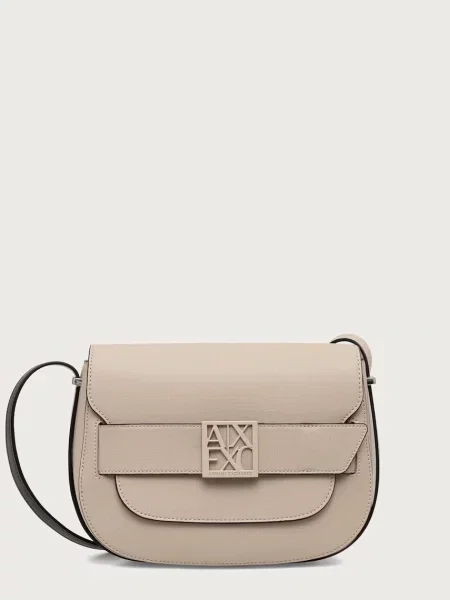 Armani Exchange geantă crossbody pentru femei cu imitație de piele bej