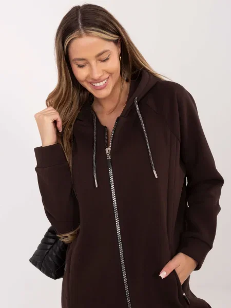 Hoodie Relevance s kapuco rjava