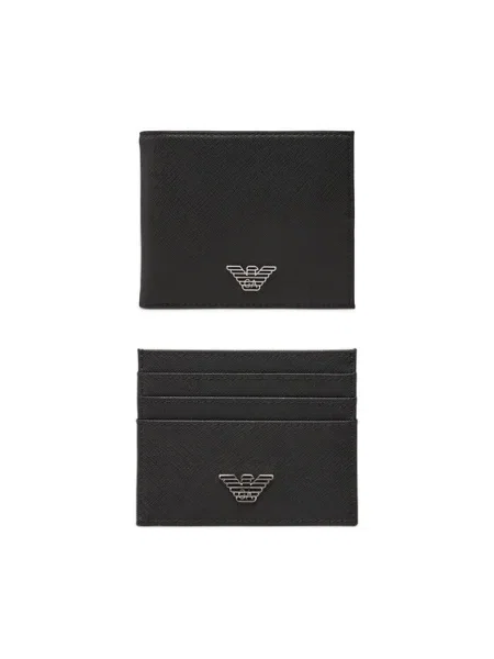 Emporio Armani bőr pénztárca és kártyatartó férfi fekete