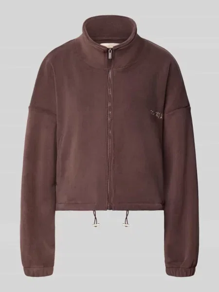Kurtka z polaru o krótkim kroju z detal z logo Another Cotton Lab