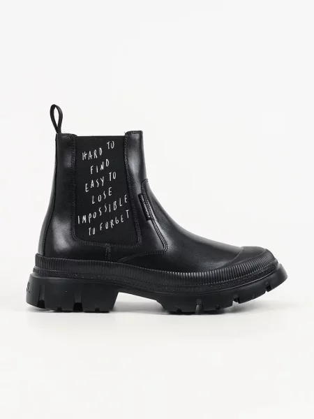 Karl Lagerfeld ghete scurte pentru bărbați din piele Trekka negru