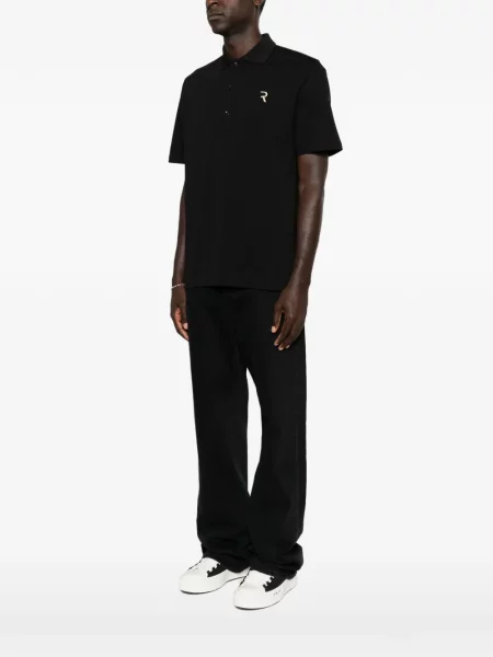 Tricou polo Rhun cu autograf negru