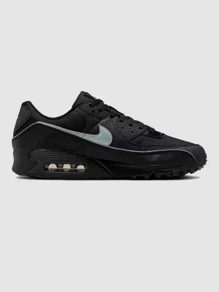 Кожаные повседневные кроссовки Nike Air Max 90 черные