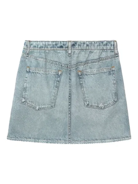 Fustă din denim Rag & Bone zdrențuiți albastru