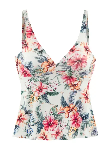 LASCANA Tankini top crem / verde deschis roșu