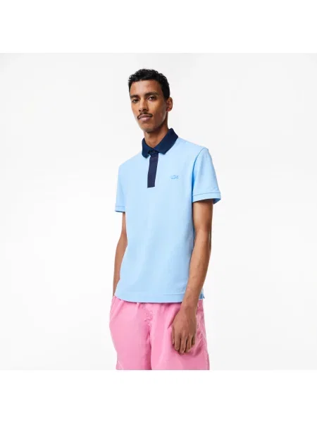 Lacoste Koszulka Polo Z Bawełny Organicznej Piqué niebieska