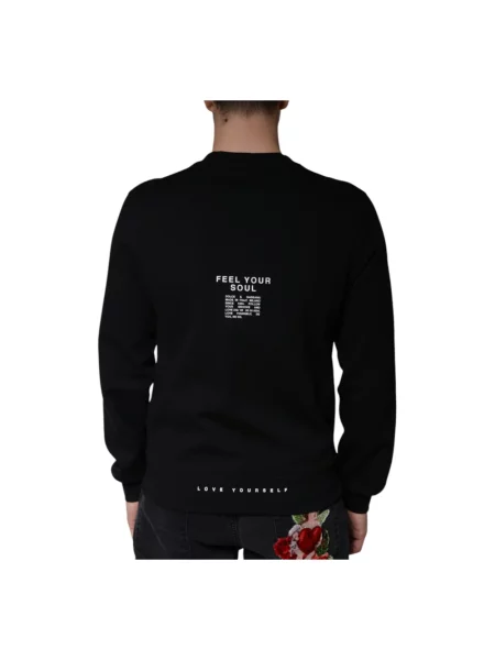 Bluza Dolce And Gabbana z nadrukiem z dekoltem w kształcie litery U czarna