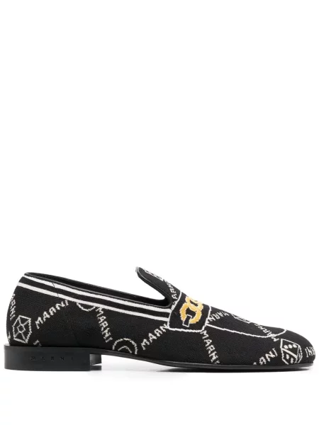 Pantofi loafer Marni din jacard negru