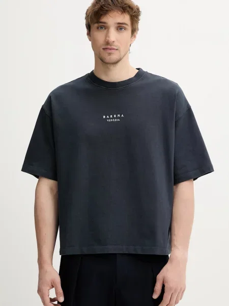 Majica BARENA VENEZIA Camicia Mola za muškarce tamno s aplikacijom plava