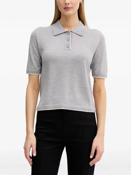 Scurt tricou polo Benetton gri