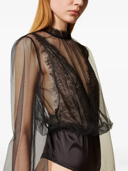 Body Twinset din tul negru