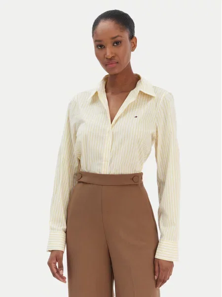 Tommy Hilfiger Bluzka Kobiety żółty|biały w paski 34 żółta
