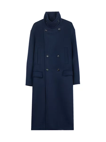 GOBI Cashmere Palton de primăvară-toamnă Unisex Cashmere Trench Coat bleumarin