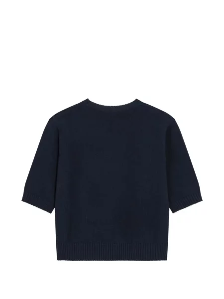 Scurt pulover Weekend Max Mara cu broderie albastru