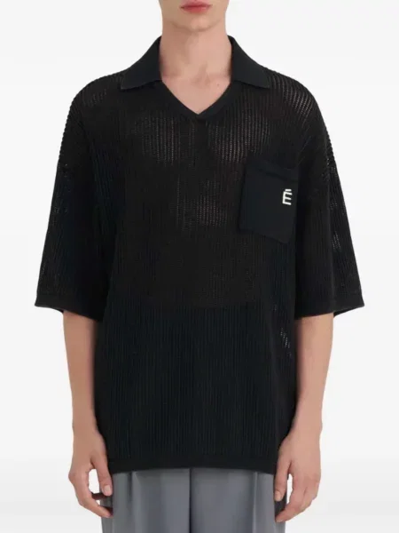 Tricou études Studio cu decolteu în V negru