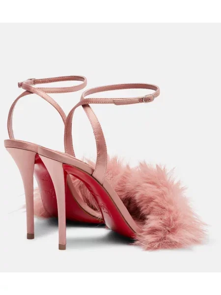Sandale Christian Louboutin din satin roz