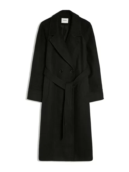 Bershka Palton de primăvară-toamnă negru