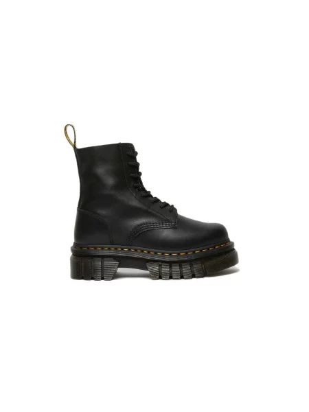 Lekkie botki Dr. Martens skórzane na płaskim obcasie czarne