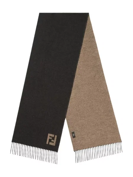 Fular Fendi cu franjuri maro