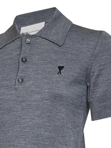 Scurt tricou polo Ami Paris gri