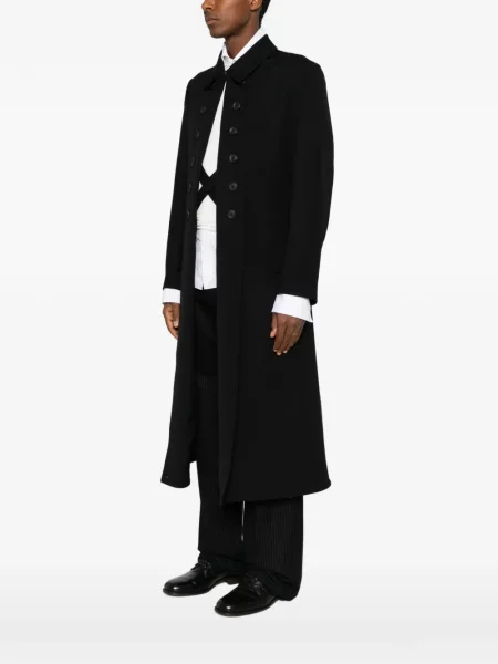Двуредно палто Yohji Yamamoto черно