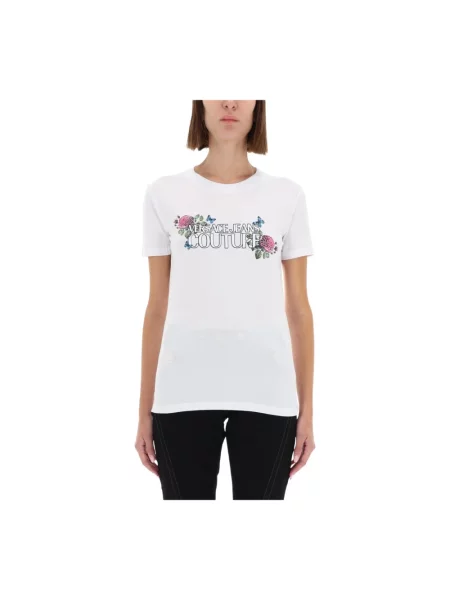 Koszulka Versace Jeans Couture z logo biała