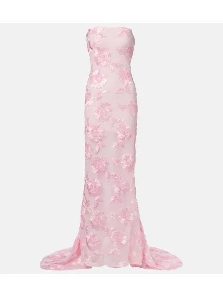 Rochie Rotate cu broderie roz