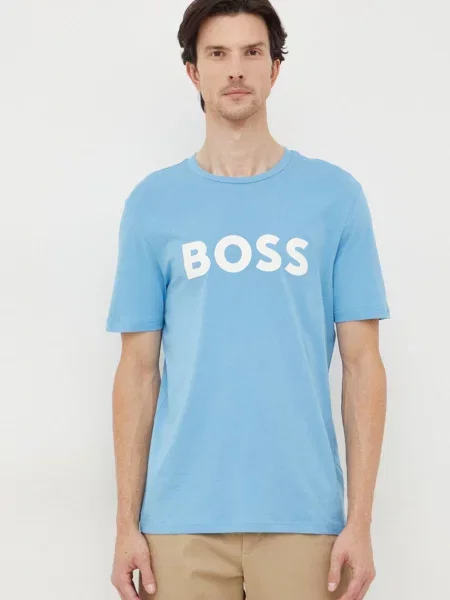 BOSS Orange tričko BOSS Thinking 1 modré