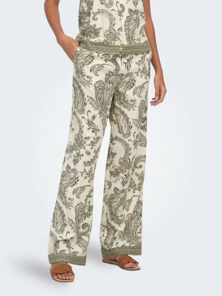 ONLY Pantaloni oliv / murdar alb