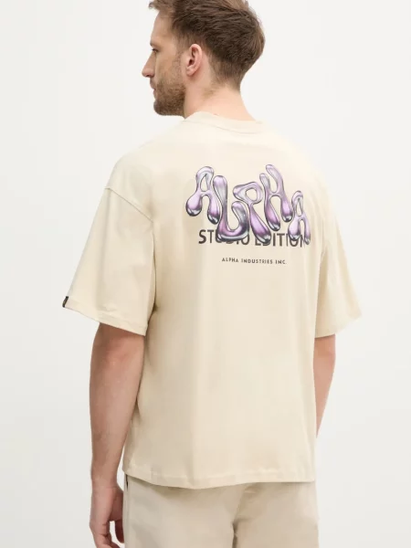 Alpha Industries tričko Studio Edition BP T béžové