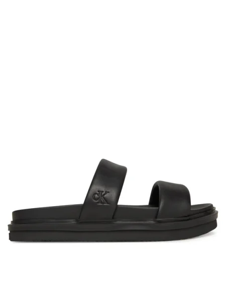 Papuci Calvin Klein Jeans fără toc negru