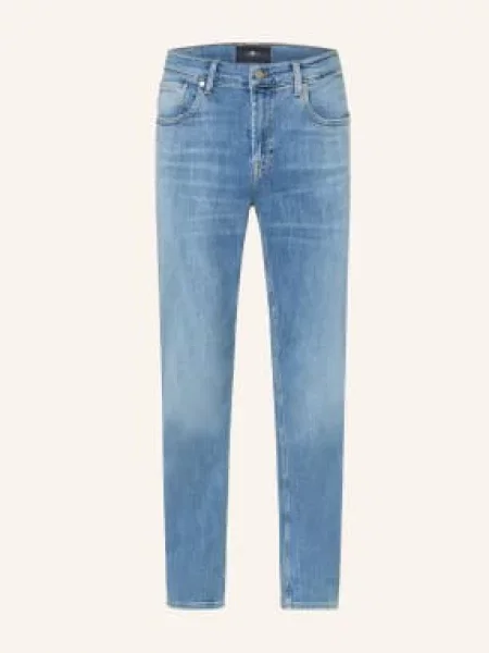 7 For All Mankind Dżinsy Slimmy Tapered Skinny Fit blau niebieskie