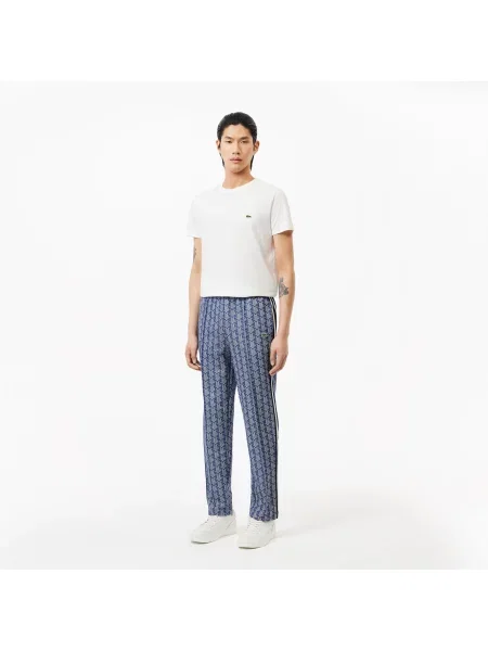 Lacoste Spodnie Dresowe Żakardowe Z Monogramem Paris granatowe