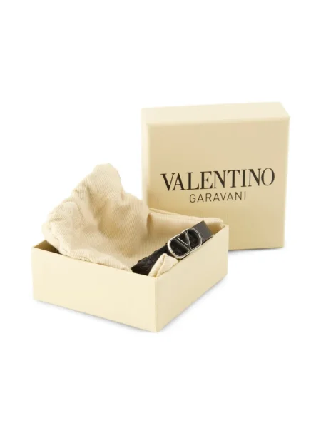 Кожена гривна Valentino Garavani черно