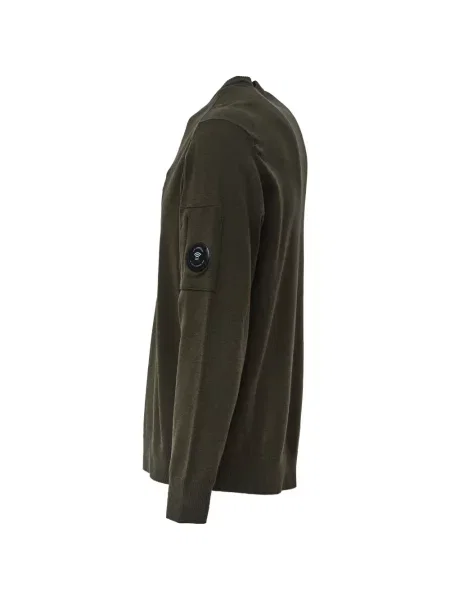 Pulover C.p. Company cu decolteu rotund verde