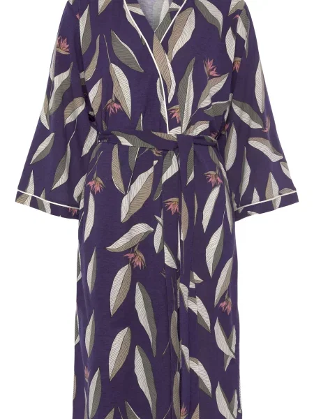 LASCANA Halat pentru dimineață gri / mov închis / roz deschis alb