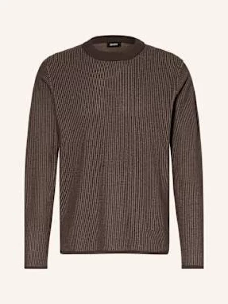 Drykorn Svetr Elrik tmavě hnědá/ khaki hnědý