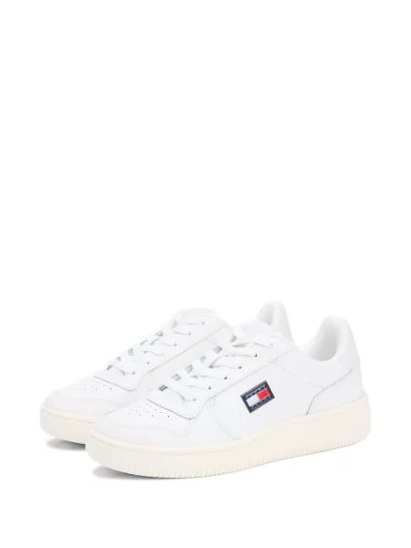 Sneakerși Tommy Jeans cu autograf alb