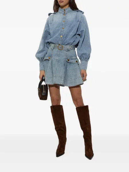 Cizme Moschino din piele de căprioară maro