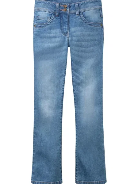 Dżinsy bootcut ze średnim stanem niebieskie
