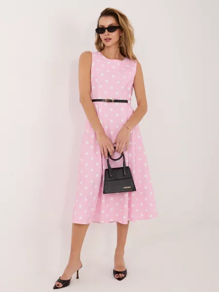 Rochie Italy Moda cu buline roz