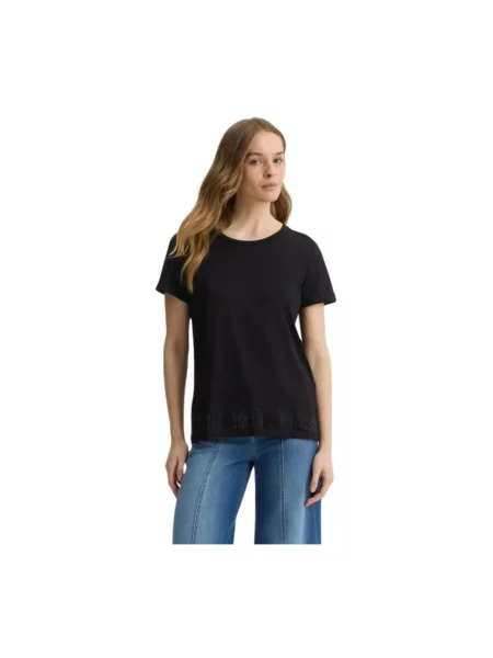 Liu Jo Koszulki Kobieta L Modny T-shirt z Okrągłym Dekoltem czarny