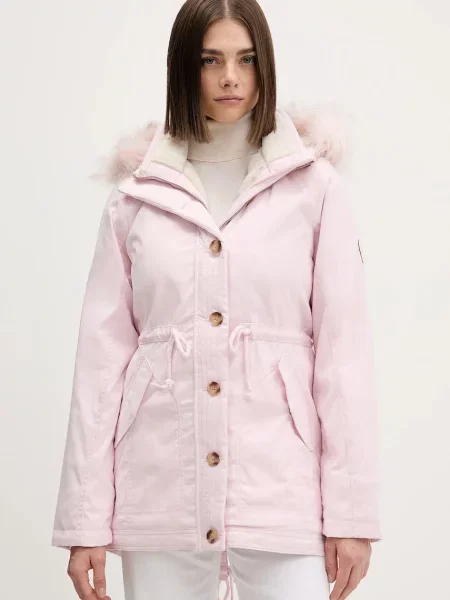 Parka Hollister Co. přechodná růžová